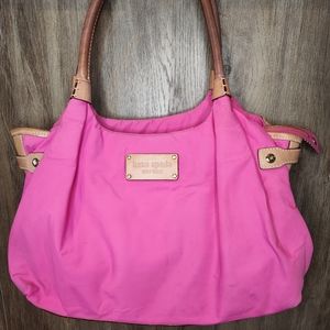 KATE SPADE New York Hot Pink Nylon and Leather Stevie Shoulder Bag Purse Tote